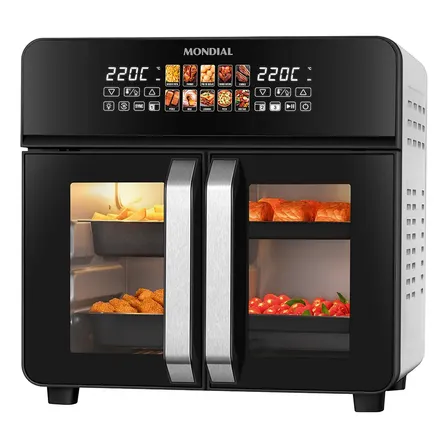 Air Fryer Forno 25l French Door Mondial - Afdo-25l-fd Preto 127v