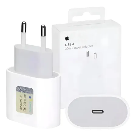 Carregador Fonte iPad iPhone Turbo Usb-c 20w Original Branco