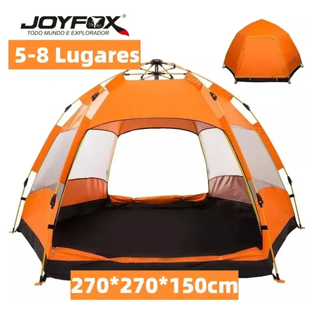 Joyfox Barraca Camping Impermeavel Automatica 5 Ou 6 Pessoas Uso Duplo Ba-101 Laranja
