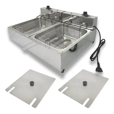 Fritadeira Industrial Elétrica 10l Inox 2 Cubas Hitze