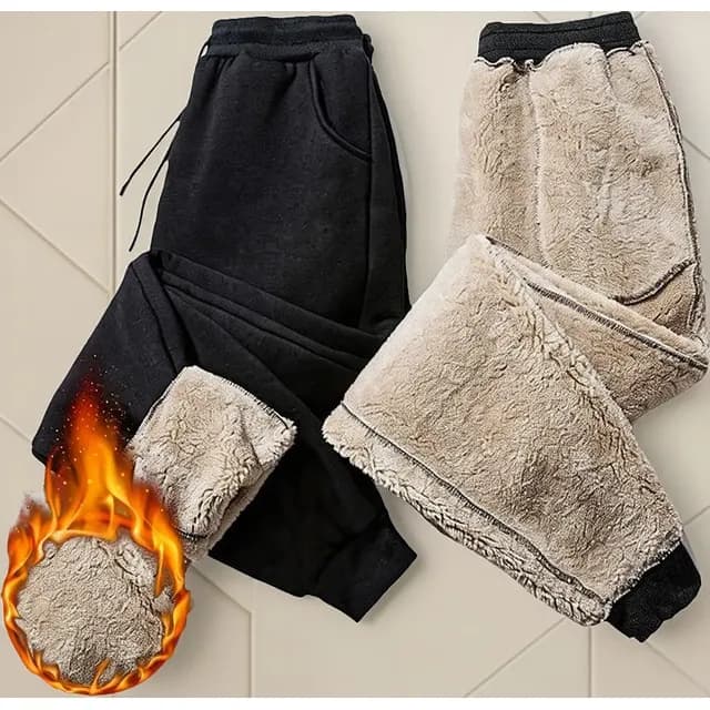 Calças Masculinas Bolso Cintura Elástica Engrossar Moletom